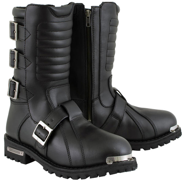 Milwaukee Leather Men's Executioner Black 2.2mm Buckle Motorcycle Boots, MBM9039