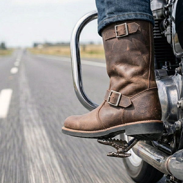 Milwaukee Leather MBM9064 Men's Antique Ridge Classic Brown Engineer Motorcycle Boots