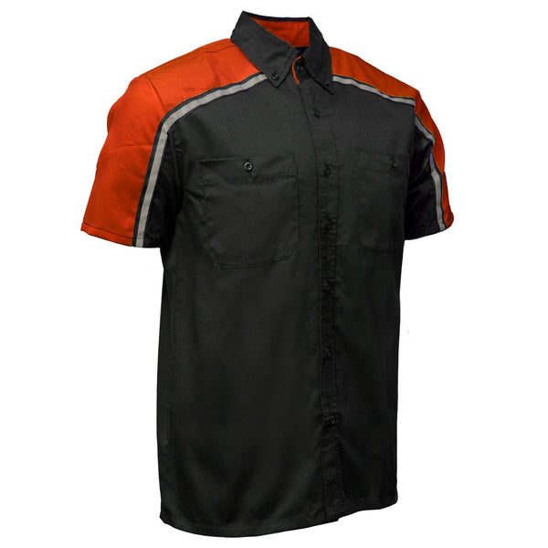 MMCC Men's Delco Orange Poly-Blend Mechanic Shirt - MDM11603