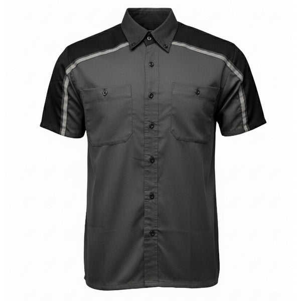 MMCC Men's Delco Gray Black Mechanic Shirt - MDM11605
