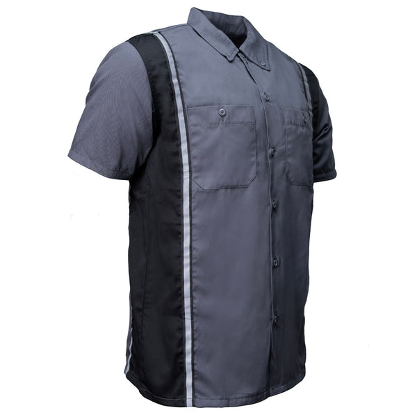 MMCC Men's Driftline Gray Poly-Blend Mechanic Shirt - MDM11612