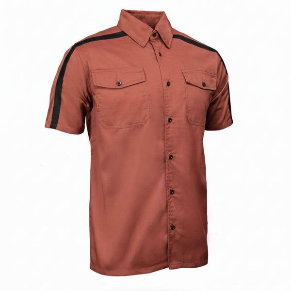 MMCC Men's Track Mark Classic Mechanic Button Up Shirt - Dual Chest Pockets - Microfiber Panel - MDM11624