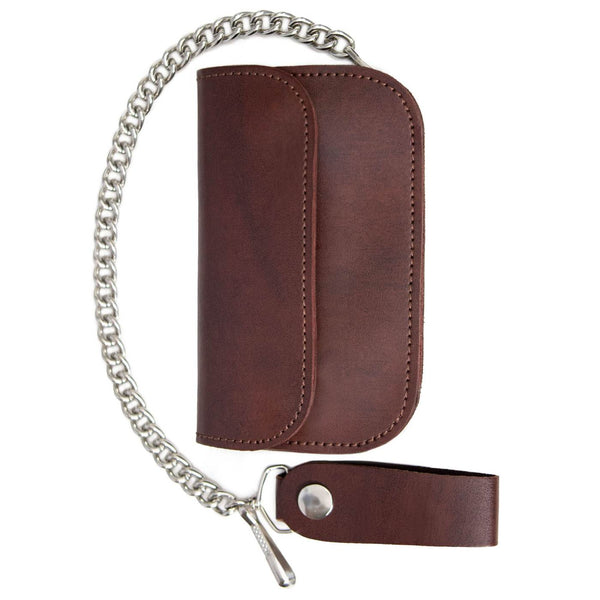 Milwaukee Leather Brown Full-Grain Snake-Stamped Biker Chain Wallet - MLW7846