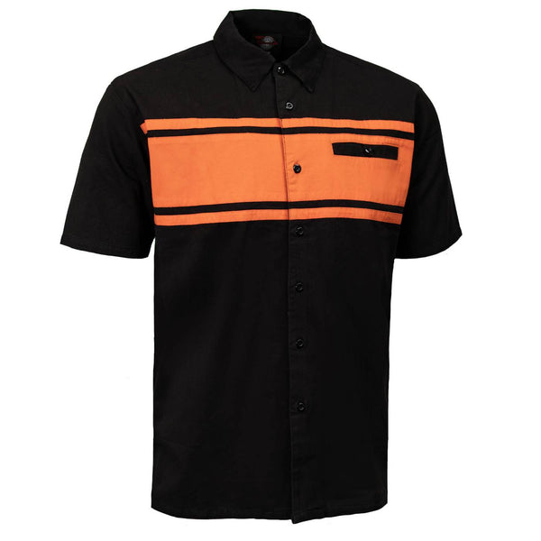 MMCC Men's Gear Head Classic Mechanic Button Up Shirt - Dual Chest Pockets - Microfiber Panel - MMC16022