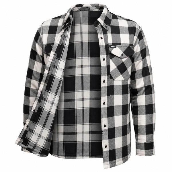 MMCC Men's Desperado Reversible Flannel Shirt - 100% Cotton Snap Front Plaid w/ Chest and Hand Pockets - MNG11804