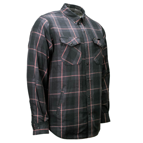 MMCC Men's 'Deadwood' Reversible Flannel Shirt - 100% Cotton Snap Front Plaid w/ Chest and Hand Pockets - MNG11805