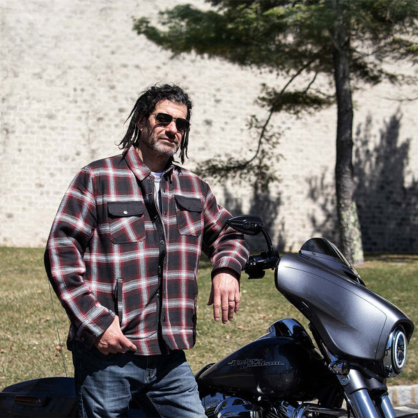 Milwaukee Leather Men’s Grim Stone Heavy Duty Plaid Mechanic Flannel Shirt Jacket - Warmed Lined - MPM1637