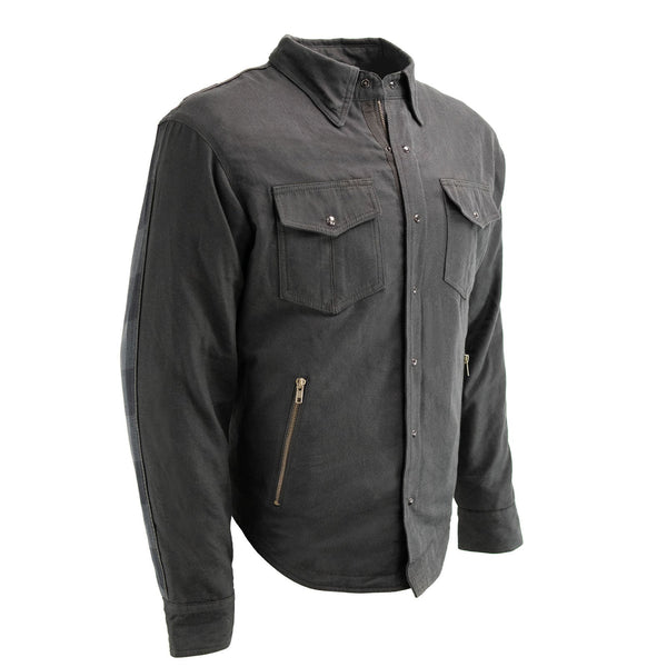 Milwaukee Leather Men’s Splitline Phantom 2-Tone CE Armored Protective Flannel - Kevlar® Reinforced - MPM1670