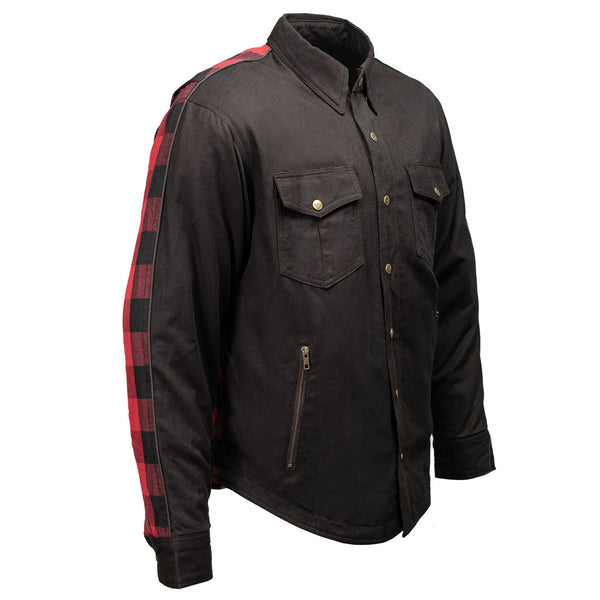 Milwaukee Leather Men’s "Splitline - Havoc" 2-Tone CE Armored Protective Flannel - Kevlar® Reinforced - MPM1671