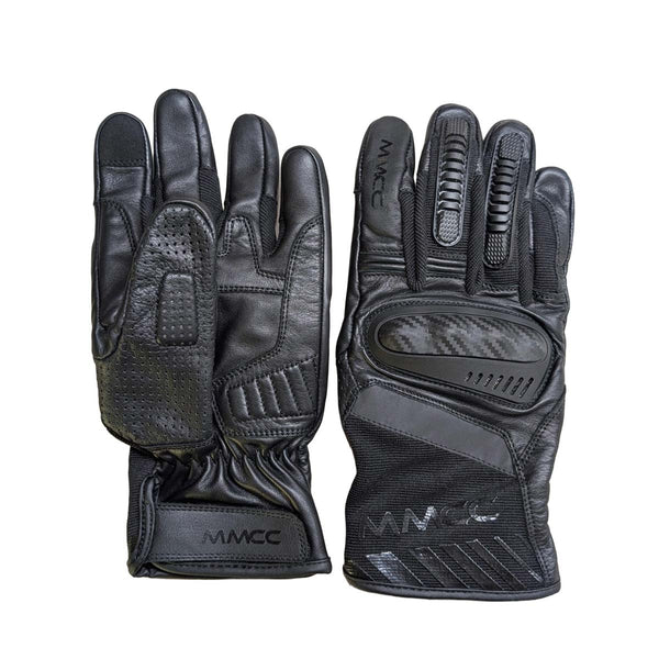 MMCC V-Pro Black Extended-Cuff Motorcycle Riding Gloves - MG7301