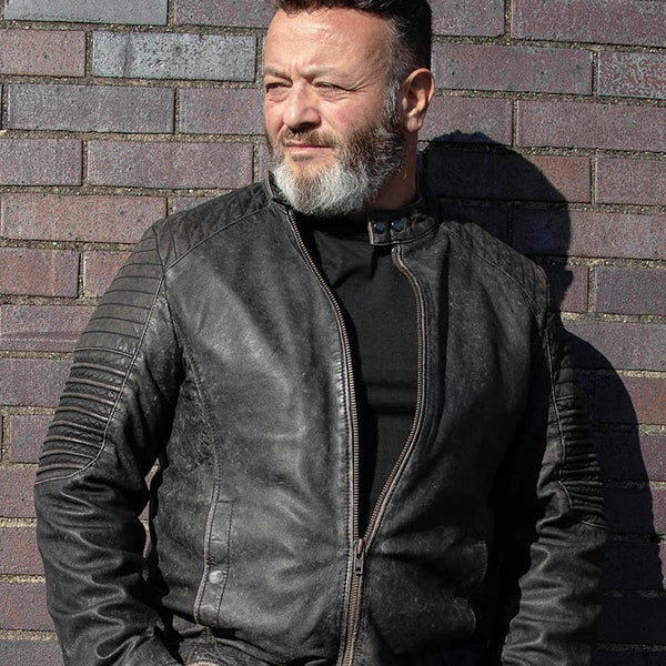 Milwaukee Leather Vintage SFM1808 Men's Brown Leather Seamed Shoulder Zipper Front Jacket