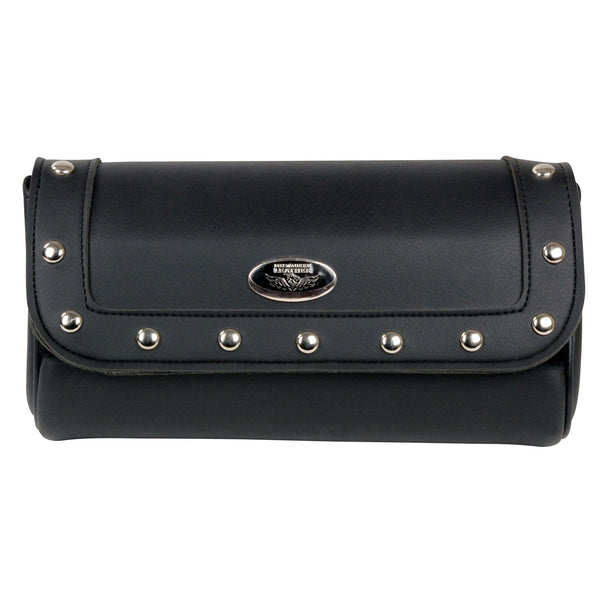 Milwaukee Leather SH614 Black PVC Large Riveted Motorcycle Tool Bag