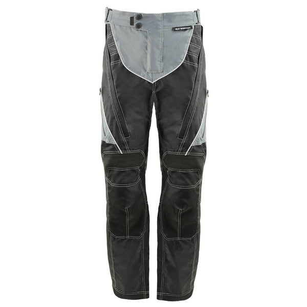 Milwaukee Leather MPM5730 Men's Black and Grey Tri-Tex Fabric Motorcycle Rider Pants w/ CE Armor Protection