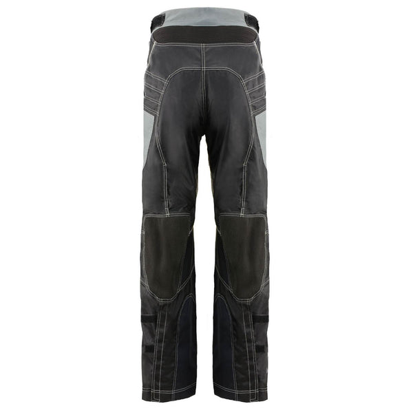 Milwaukee Leather MPM5730 Men's Black and Grey Tri-Tex Fabric Motorcycle Rider Pants w/ CE Armor Protection