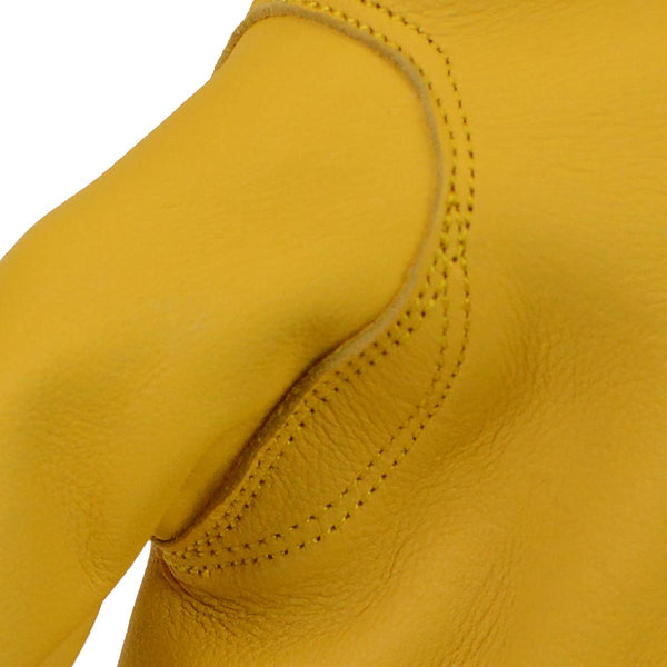 Milwaukee Leather Men's Deerskin Leather Gloves - Yellow, Unlined, Elastic Wrist - MG7544