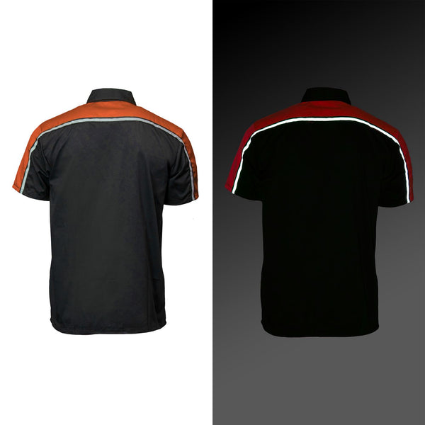 MMCC Men's Delco Orange Poly-Blend Mechanic Shirt - MDM11603