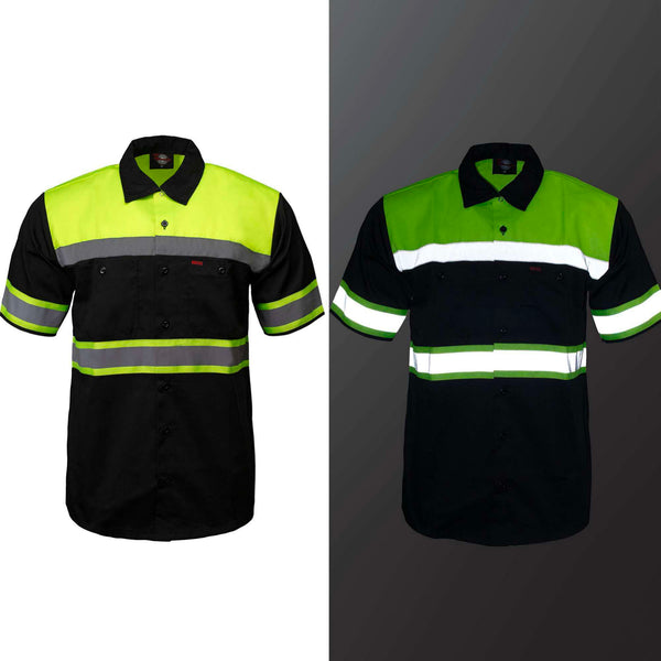 MMMCC Men’s Safeway Green/Black Mechanic Rider Ready Shirt w/ Reflective Strip MDM11613