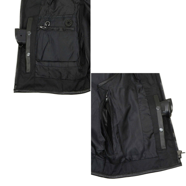 Milwaukee Leather MLL4501 Women's Tactical Swat Style Rider Leather Vest w/ Single Panel Back for Club Patches
