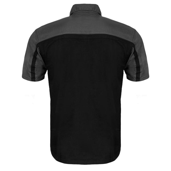 MMCC Men's Gear Head Classic Mechanic Button Up Shirt - Dual Chest Pockets - Microfiber Panel - Rider Ready - MMC16011