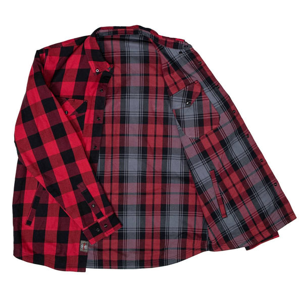 MMCC Men's 'Ricochet' Reversible Flannel Shirt - 100% Cotton Snap Front Plaid w/ Chest and Hand Pockets - MNG11803