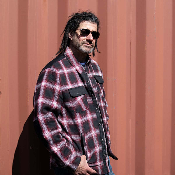 Milwaukee Leather Men’s Grim Stone Heavy Duty Plaid Mechanic Flannel Shirt Jacket - Warmed Lined - MPM1637