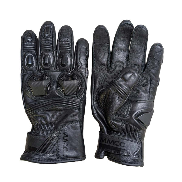 MMCC GT-Tech Short Black Short-Cuff Motorcycle Riding Gloves