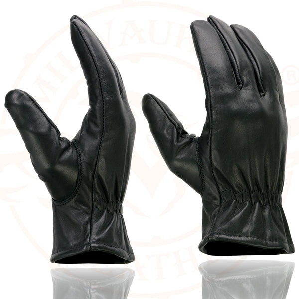 Milwaukee Leather SH734 Men's Black Thermal Lined Leather Motorcycle Gloves w/ Cinch Wrist Closure