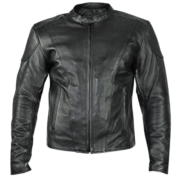 Milwaukee Leather LKM17003  Men's Premium Black Leather Motorcycle Riders Jacket with CE Armor Protecion