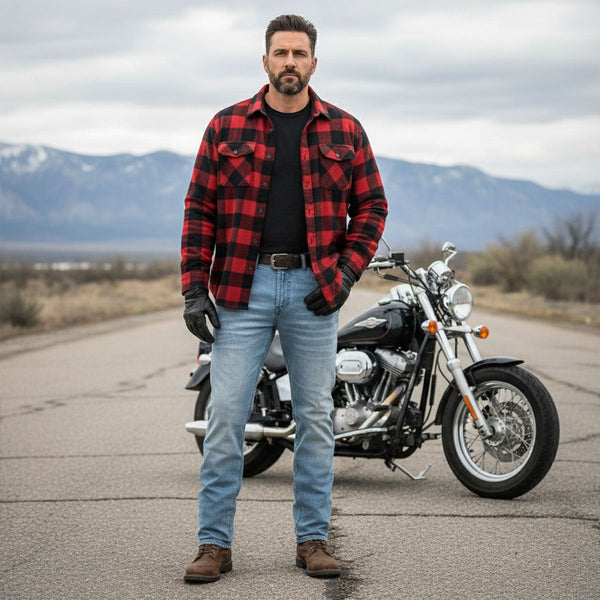 Milwaukee Leather MDM5002 Men's Metro Blue CE Armored Motorcycle Riding Denim Jeans Reinforced w/ Aramid Fibers