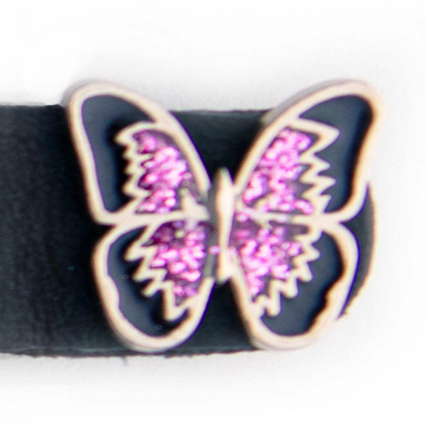 Milwaukee Leather 1-PC Vest Extender Purple Butterfly, Double Chrome Chains - 4-Inch - MLA1037-SINGLE