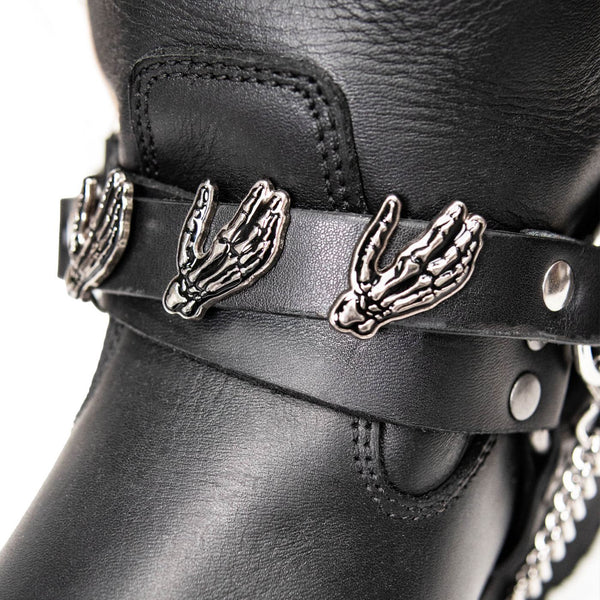 Milwaukee Leather Silver Skeleton Hand Emblem Boot Chain with Adjustable Strap - MLA3006