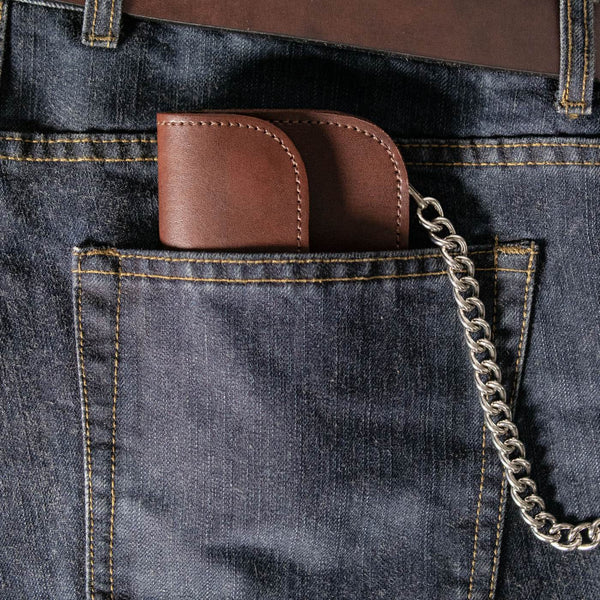 Milwaukee Leather Brown Full-Grain Snake-Stamped Biker Chain Wallet - MLW7846
