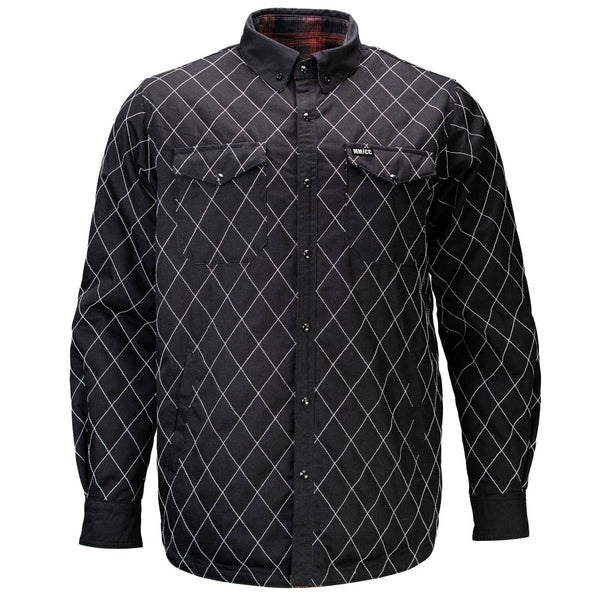 MMCC Men's 'Outlaw' Reversible Flannel Shirt - 100% Cotton Snap Front Plaid w/ Chest and Hand Pockets - MNG11800