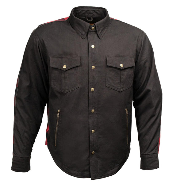 Milwaukee Leather Men’s "Splitline - Havoc" 2-Tone CE Armored Protective Flannel - Kevlar® Reinforced - MPM1671