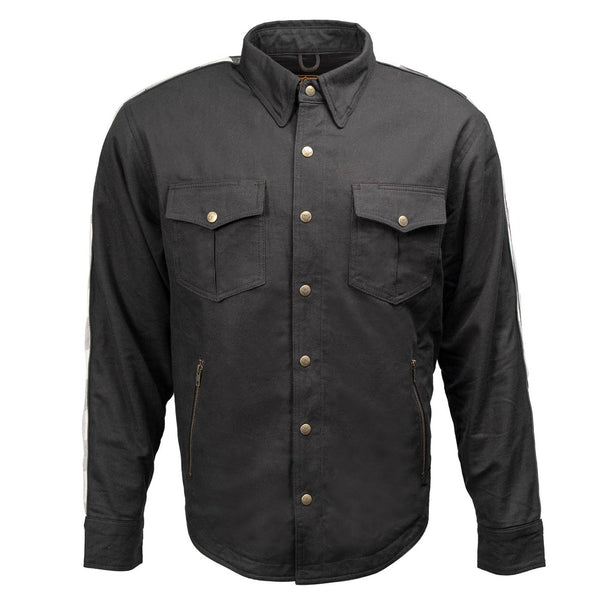 Milwaukee Leather Men’s Splitline Tundra 2-Tone CE Armored Protective Flannel - Kevlar® Reinforced - MPM1673