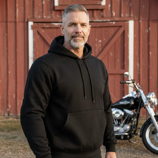 Milwaukee Leather Men's Streetguard Black CE Armored Riding Hoodie, Shoulder and Elbow Armor - MPM1770