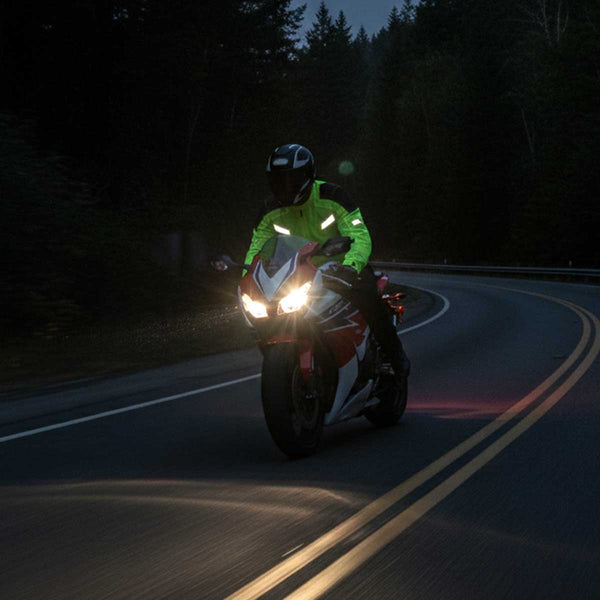 Milwaukee Leather MPM1792 Men's Black and High-Viz Green CE Armored Textile Motorcycle Jacket- All Season Biker Jacket