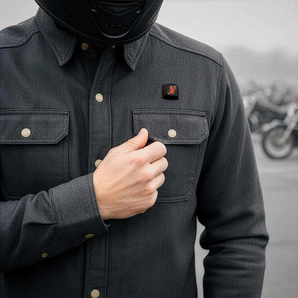 NexGen NXM1715SET Men's 'Scorcher' Classic Heated Black Denim Jacket (Rechargeable Battery Pack Included)