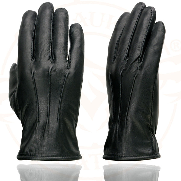Milwaukee Leather SH234 Men's Black Thermal Lined Leather Motorcycle Gloves w/ Cinch Wrist Closure