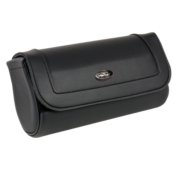 Milwaukee Leather SH61401 Black Medium Motorcycle Windshield PVC Tool Bag with Velcro Closure