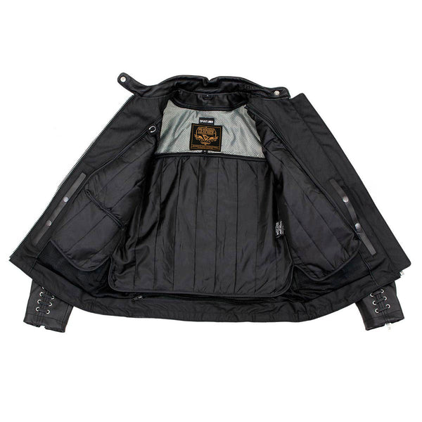Milwaukee Leather LKL27007 Women's Premium Black Motorcycle Riders Leather Jacket w/ Zip-Out Liner