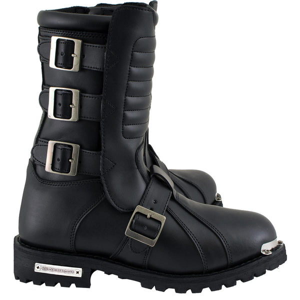 Milwaukee Leather Men's Executioner Black 2.2mm Buckle Motorcycle Boots, MBM9039