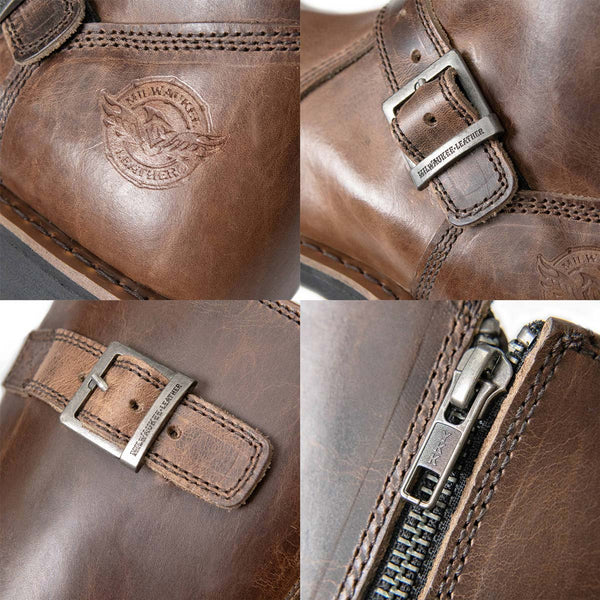 Milwaukee Leather MBM9064 Men's Antique Ridge Classic Brown Engineer Motorcycle Boots
