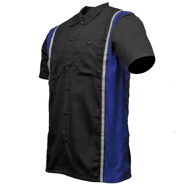 MMCC Men's Driftline Blue Poly-Blend Mechanic Shirt - MDM11609