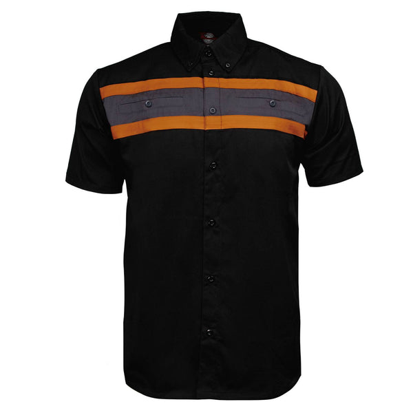 MMCC Men's Petrol Classic Mechanic Button Up Shirt - Dual Chest Pockets - Microfiber Panel - Rider Ready - MMC16006