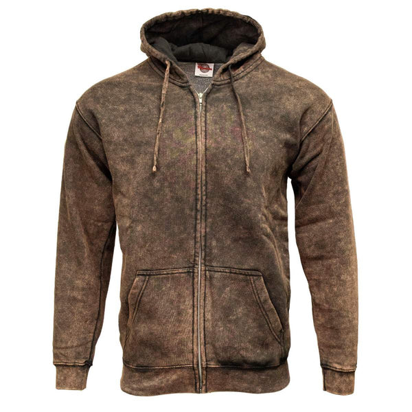 Milwaukee Leather MNG11685 Men's Dark Brown and Black Zipper Front Premium Cotton Hoodie