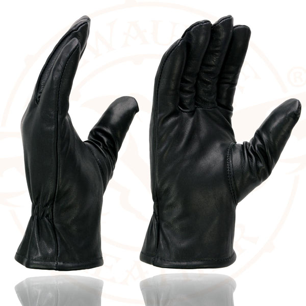 Milwaukee Leather SH734 Men's Black Thermal Lined Leather Motorcycle Gloves w/ Cinch Wrist Closure