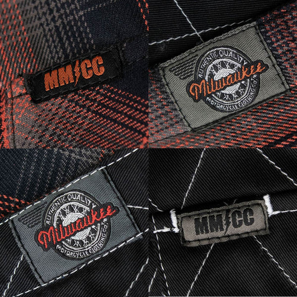 MMCC Men's 'Outlaw' Reversible Flannel Shirt - 100% Cotton Snap Front Plaid w/ Chest and Hand Pockets - MNG11800