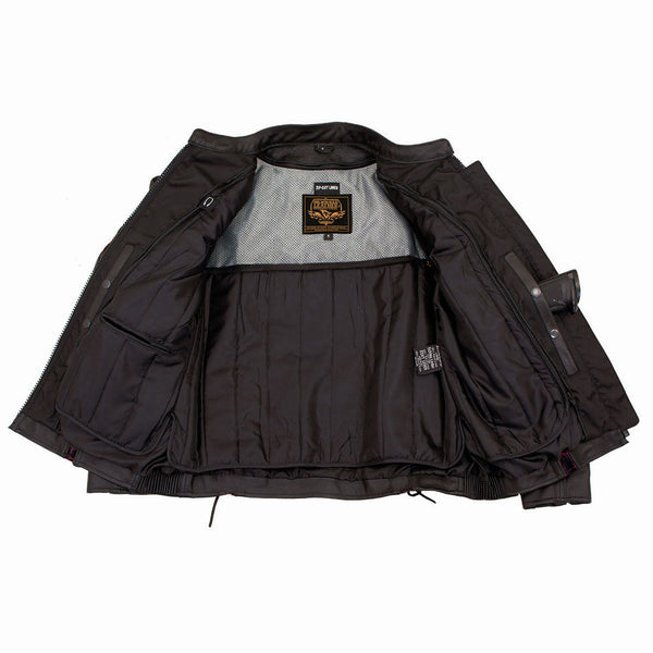 Milwaukee Leather LKL27004 Women's Premium Black Leather Embroidered Jacket with CE Armor Protection