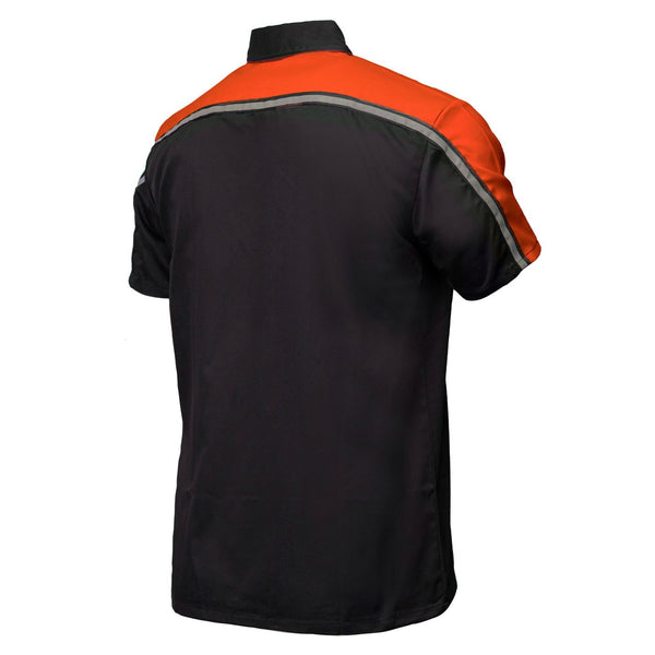MMCC Men's Delco Orange Poly-Blend Mechanic Shirt - MDM11603
